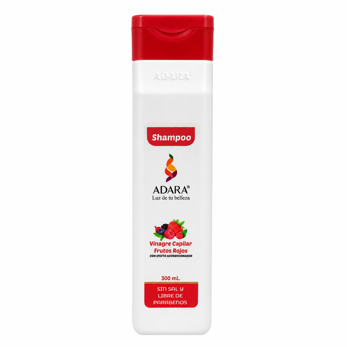 Shampoo Anticaspa Vinagre Capilar Frutos Rojos Adara Control Resequedad y Caspa