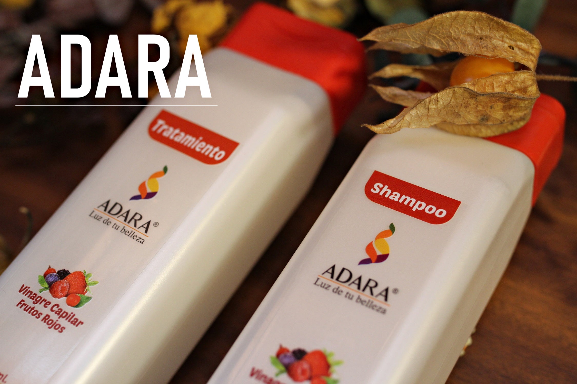 Combo - Shampoo y Tratamiento Adara Vinagre Capilar Frutos Rojos
