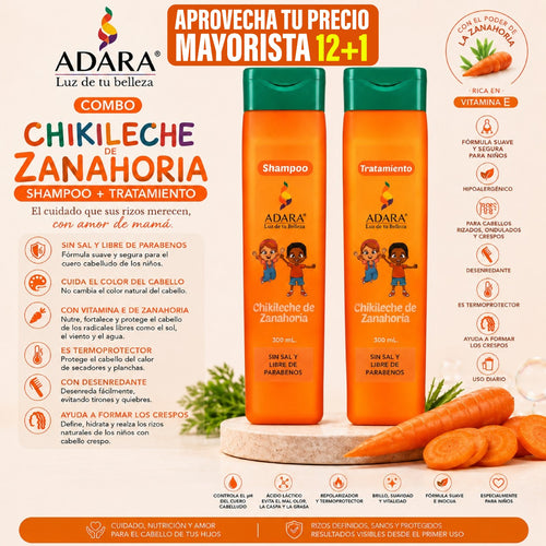 Combo Shampoo y Tratamiento  chikileche línea kids