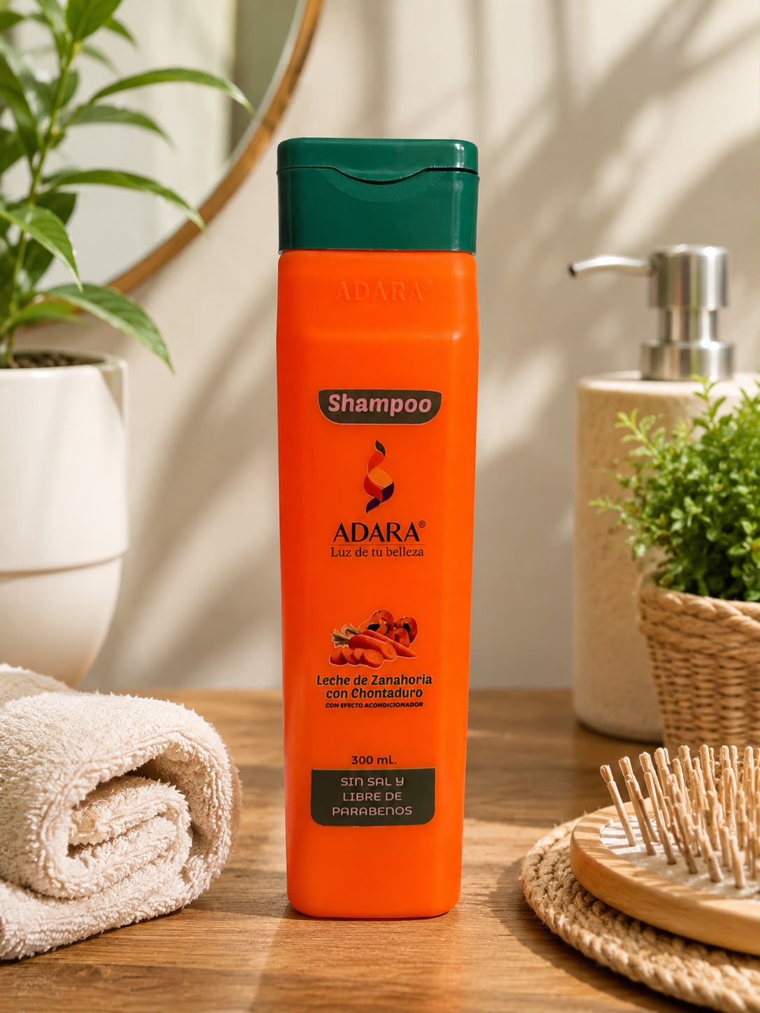 Shampoo para cabello liso leche  de Zanahoria