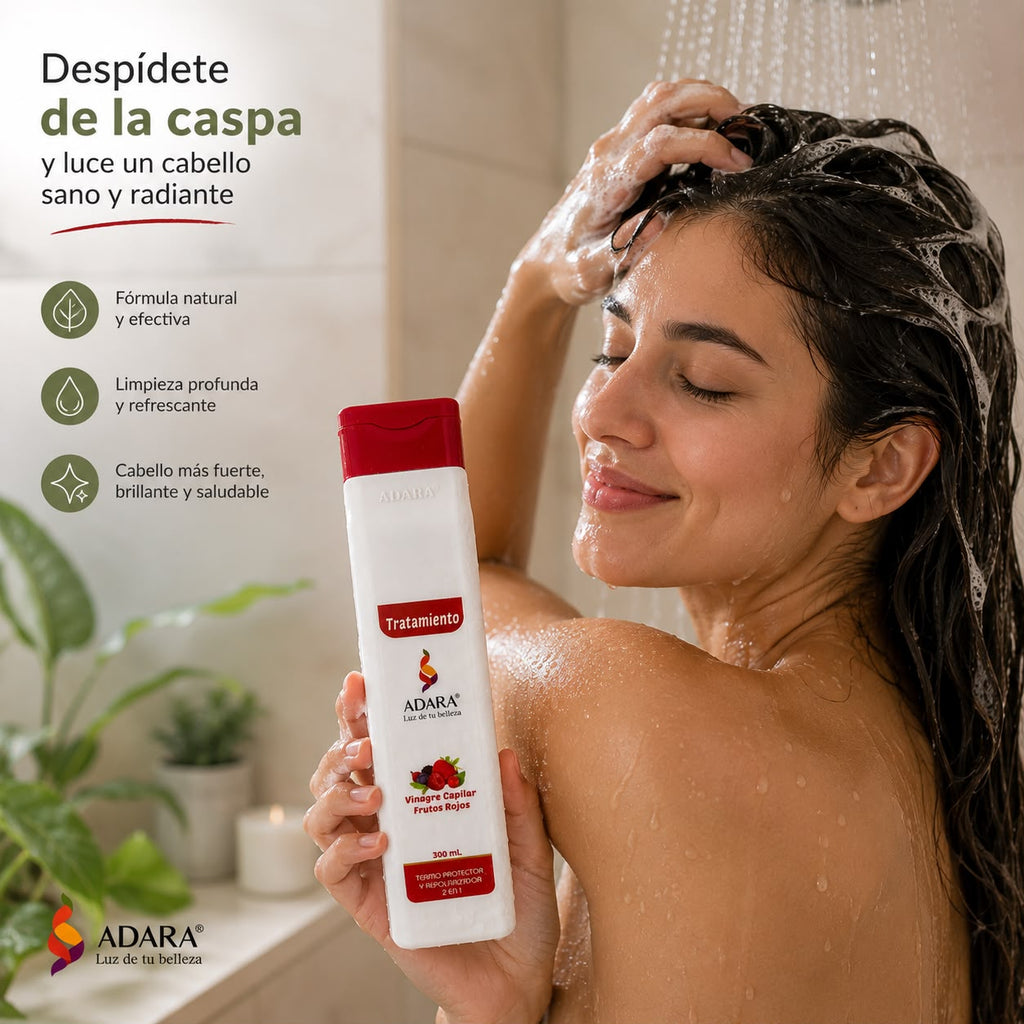 Tratamiento Vinagre Capilar Frutos Rojos Adara Control de Caspa Cuidado Capilar