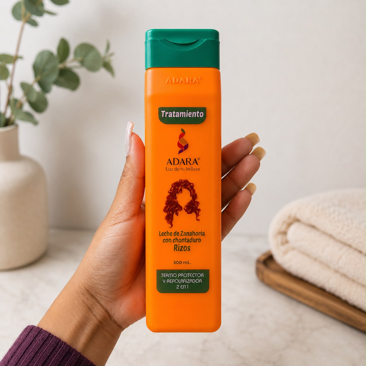 Acondicionador Leche  de Zanahoria para cabello Rizado