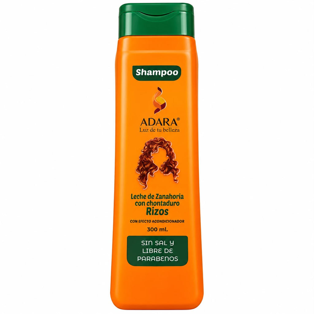 Shampoo Zanahoria y Chontaduro Adara Cabello Rizado, Nutrición e Hidratación