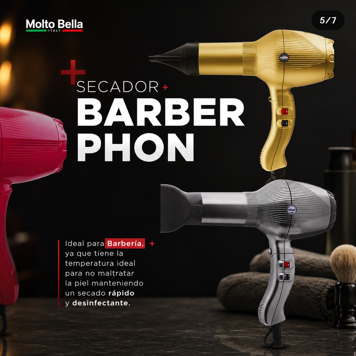Secador Barber Phon Profesional | Secador de Cabello para Barbería y Salón